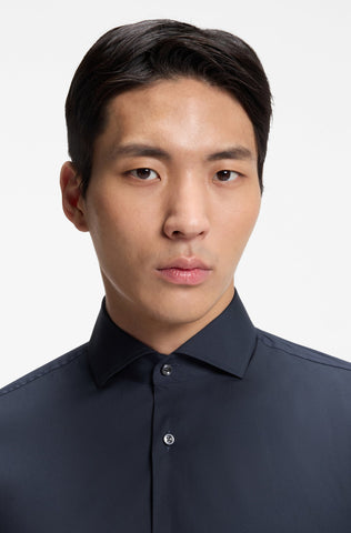 Camisa BOSS Slim Fit de Vestir Poplin Cuello Spread de Planchado Facil con Stretch