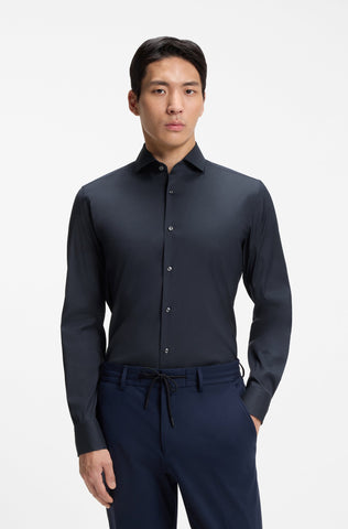 Camisa BOSS Slim Fit de Vestir Poplin Cuello Spread de Planchado Facil con Stretch
