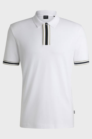 Polo Shirt BOSS Regular Fit de algodón interlock con ribete en contraste