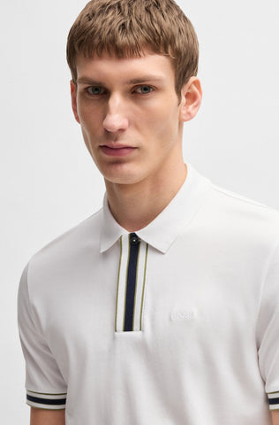 Polo Shirt BOSS Regular Fit de algodón interlock con ribete en contraste