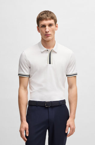 Polo Shirt BOSS Regular Fit de algodón interlock con ribete en contraste