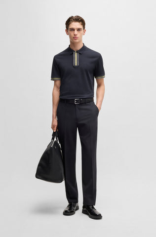 Polo Shirt BOSS Regular Fit de algodón interlock con ribete en contraste