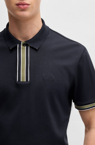 Polo Shirt BOSS Regular Fit de algodón interlock con ribete en contraste