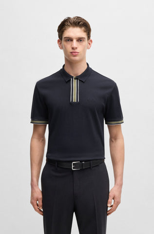 Polo Shirt BOSS Regular Fit de algodón interlock con ribete en contraste