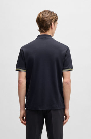 Polo Shirt BOSS Regular Fit de algodón interlock con ribete en contraste
