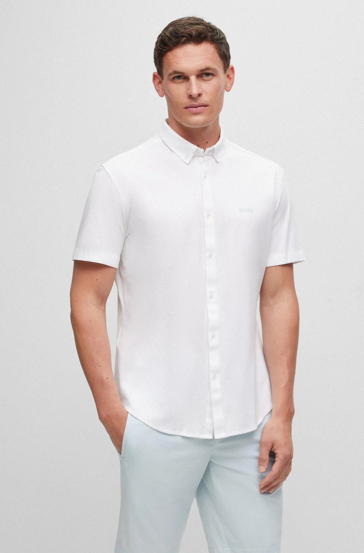 Camisa Boss Mangas Cortas Piqué Regular fit