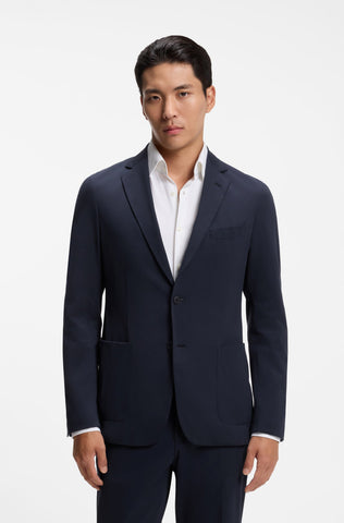 Chaqueta BOSS Slim fit en tejido de punto elástico de alto rendimiento Performance - Azul Marino