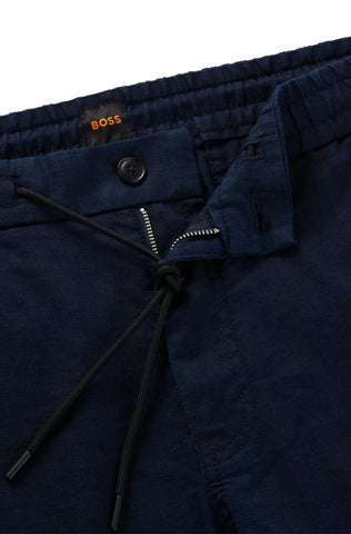 Pantalón En Lino Boss Tapered Fit