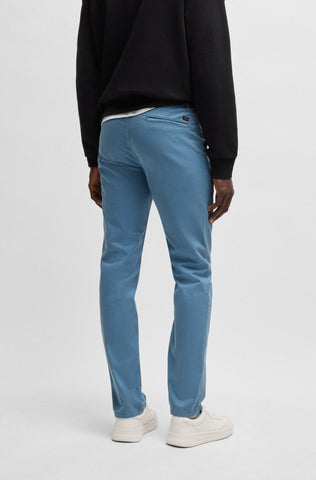Pantalón BOSS slim fit en satén de algodón elástico