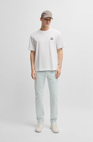 Pantalón BOSS slim fit en satén de algodón elástico