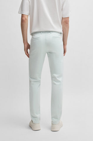 Pantalón BOSS slim fit en satén de algodón elástico