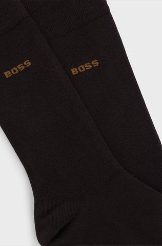 Medias BOSS Hombre en Algodón Compacto Pack de 2 Marrón Oscuro