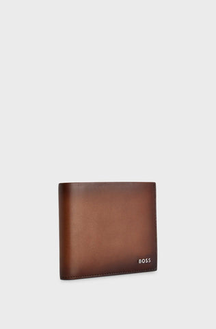 Billetera en Leather Boss Letras En Metal