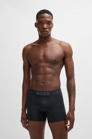 Boxer Brief BOSS Paquete de tres de microfibra Dry fit con stretch activo