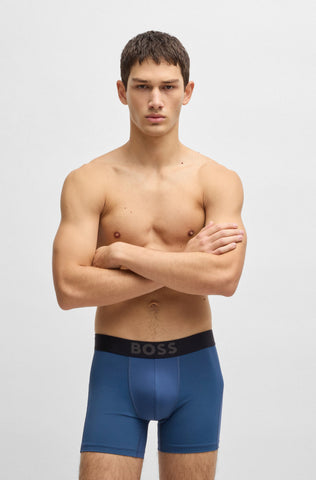 Boxer Brief BOSS Paquete de tres de microfibra Dry fit con stretch activo