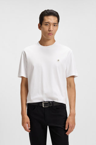 T-Shirt BOSS regular fit de algodón con estampado de monograma