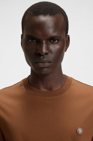 T-Shirt BOSS regular fit de algodón con estampado de monograma