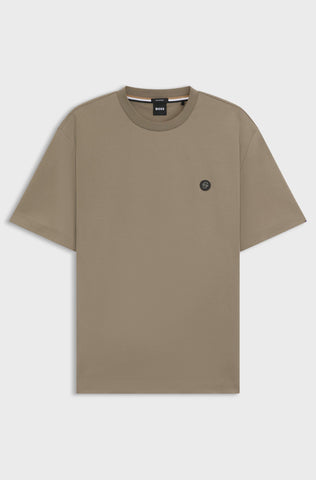 T-Shirt BOSS de algodón Mercerizado Regular Fit con placa de Monograma Doble B