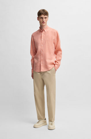 Camisa Boss de lino Button Down Regular fit