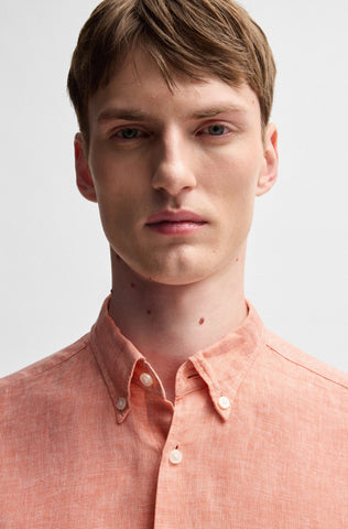 Camisa Boss de lino Button Down Regular fit