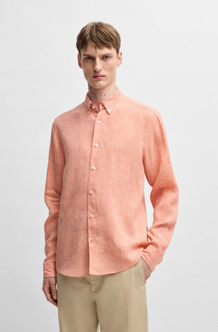 Camisa Boss de lino Button Down Regular fit