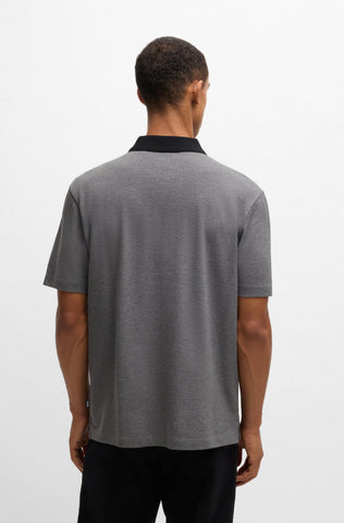 Polo Boss Regular fit de algodón mercerizado con logo caligrafiado