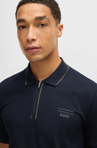 Polo Porsche x BOSS de algodón elástico Regular fit
