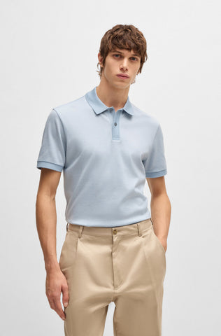 Polo Shirt BOSS Regular fit de algodón mercerizado con micro estampado