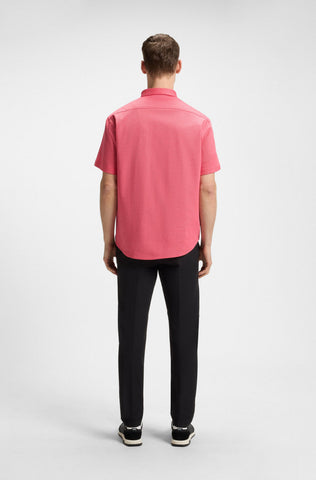 Camisa Boss Regular Fit Manga corta en punto de algodón
