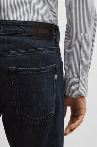 Jeans Boss Delaware Slim Fit en denim elástico azul oscuro