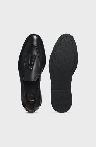 Mocasines italianos BOSS en leather con ribete de borlas