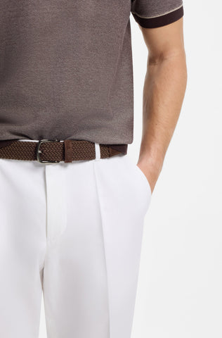 Correa BOSS de tela con ribete de piel