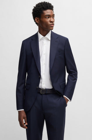 Correa BOSS de suede con hebilla de bronce con logotipo grabado