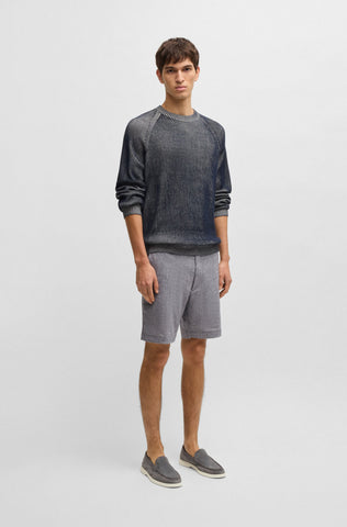 Bermuda BOSS en mezcla de lino con cordón ajustable Regular Fit