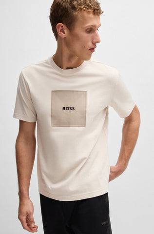 Suéter BOSS Regular Fit con diseño de logotipo de línea fina