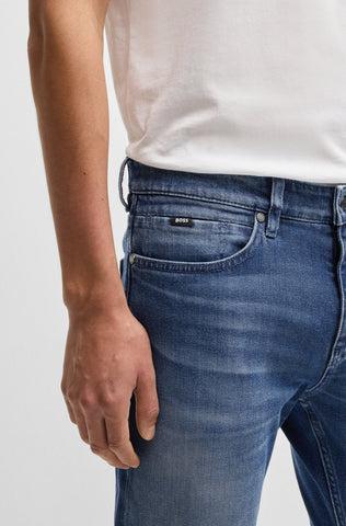 Jeans Boss Delaware slim fit en denim azul elástico y cómodo