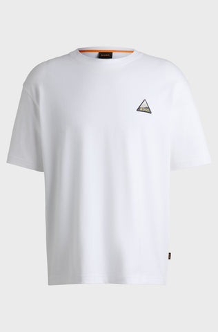 T-Shirt BOSS Relaxed Fit de algodón con parche de logotipo