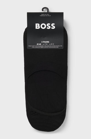 Pack de 3 Plantillas BOSS de Algodón con Logo - Negro