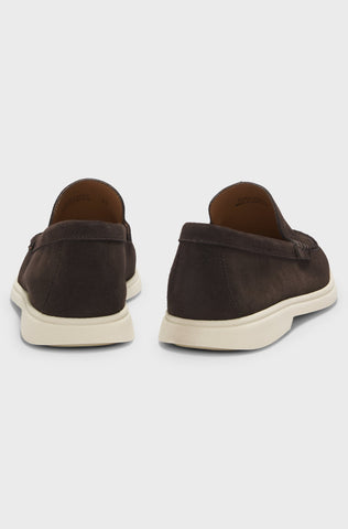 Mocasines BOSS con logotipo en relieve - Marrón oscuro