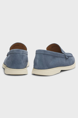 Mocasines BOSS con logotipo en relieve - Azul claro