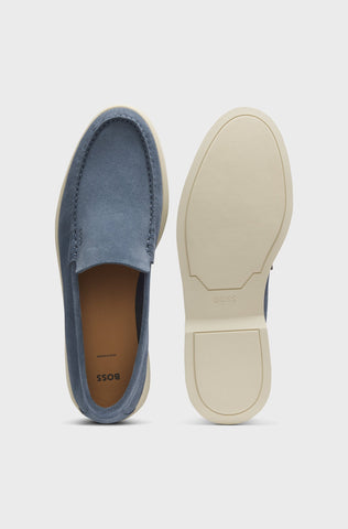 Mocasines BOSS con logotipo en relieve - Azul claro