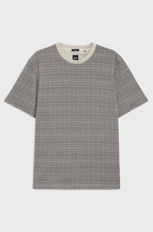 T-Shirt BOSS regular fit de algodón Mercerizado con estampado de cuadros