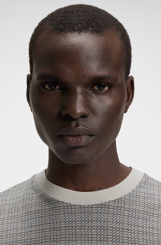 T-Shirt BOSS regular fit de algodón Mercerizado con estampado de cuadros