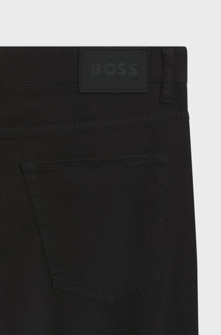 Pantalón BOSS H-Delaware5 Slim Fit de Gabardina – Negro
