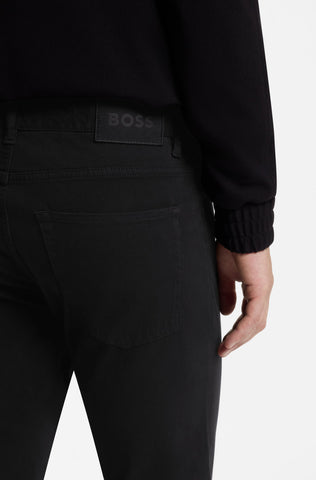 Pantalón BOSS H-Delaware5 Slim Fit de Gabardina – Negro