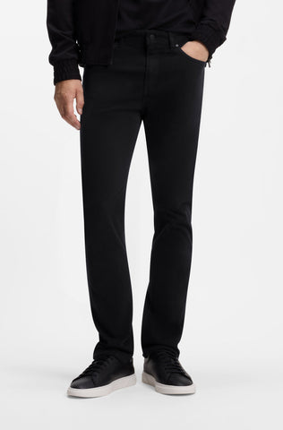 Pantalón BOSS H-Delaware5 Slim Fit de Gabardina – Negro