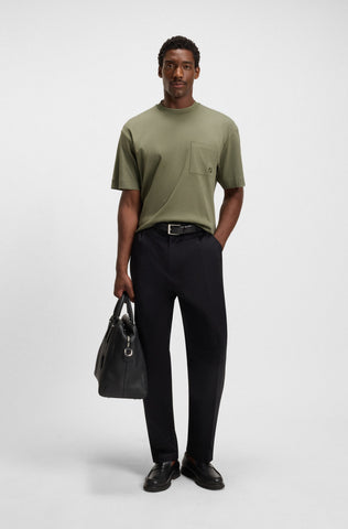 T-Shirt BOSS de algodón mercerizado con monograma Doble B Oversize Fit