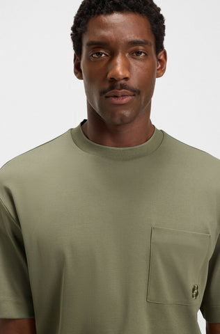 T-Shirt BOSS de algodón mercerizado con monograma Doble B Oversize Fit