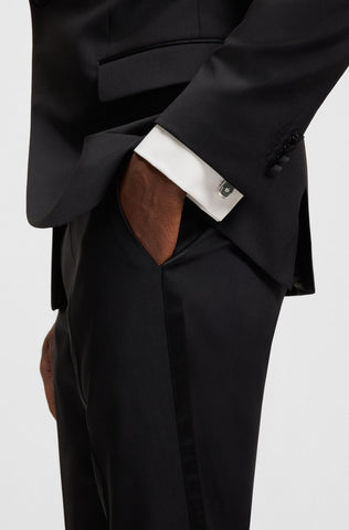 Gemelos BOSS redondos de esmalte con monograma Double B