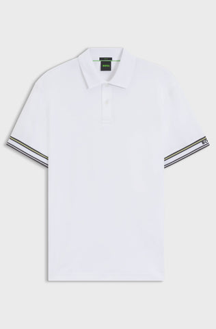 Polo BOSS Slim fit en Algodón con Mangas de rayas